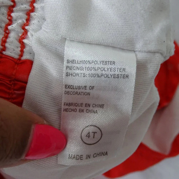 Nike Dri-Fit Girls Athletic Running Shorts Red Size 4T with Mesh Sides Liner - Picture 5 of 9